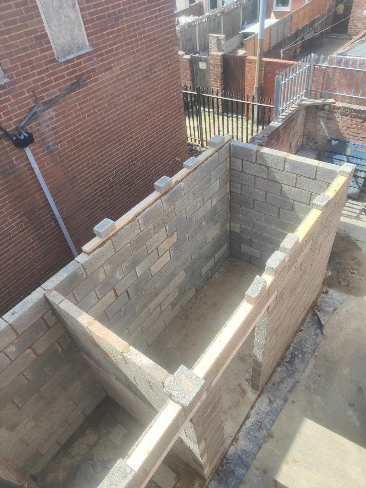 Blockwork walls being built for an extension